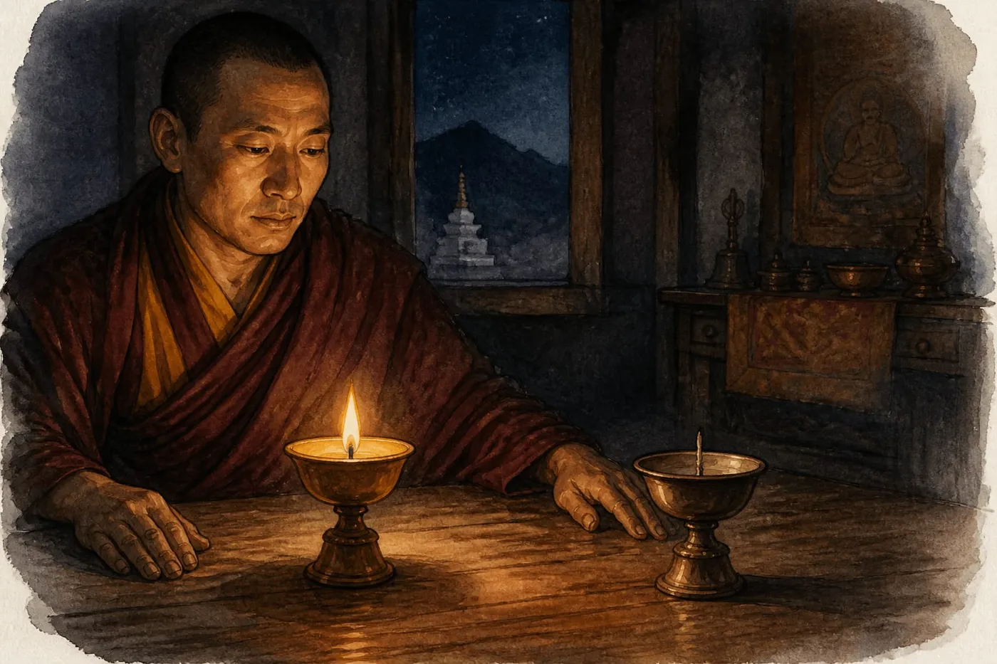 མ་སྤྲད་པའི་མེ་ལྕེ།